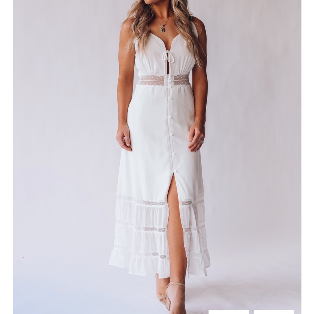 White maxi dress